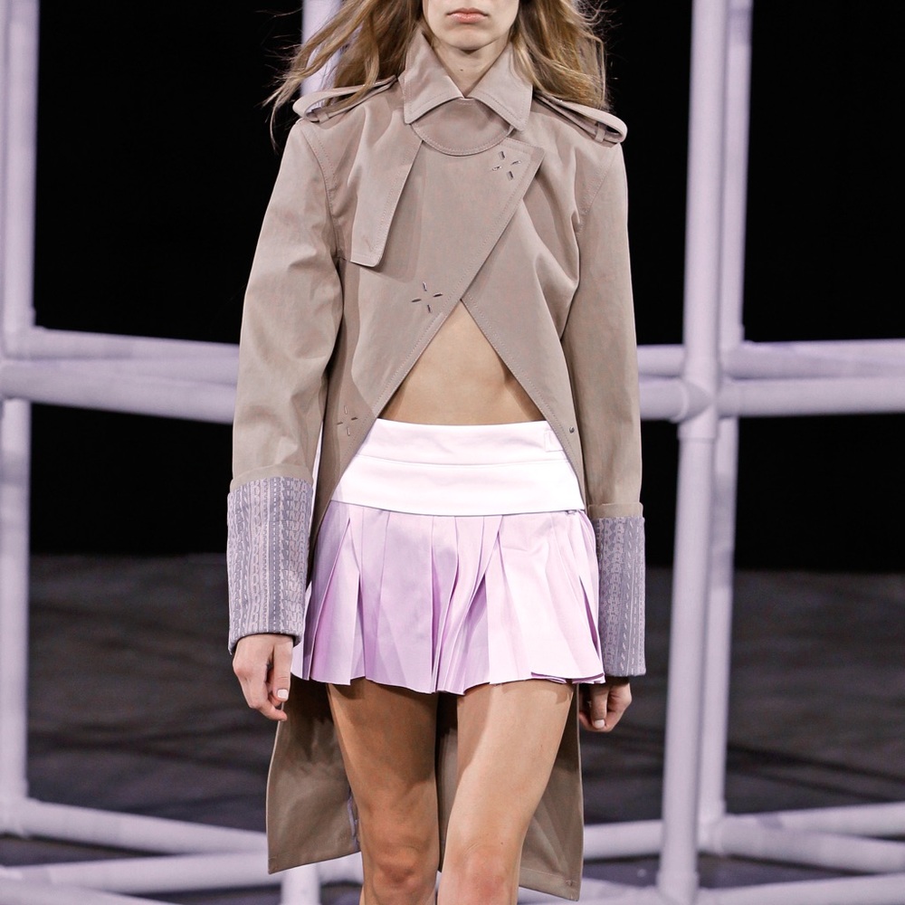 Alexander Wang Beige and Gray Trench Coat